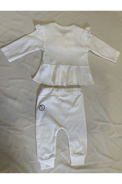 HappyMom Ruffled Buttoned Girl's Set