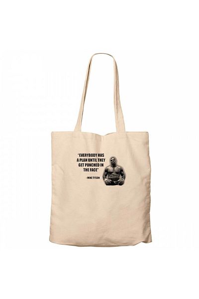 Z zepplin Mike Tyson Fighter Quote Cream Canvas Tote Bag