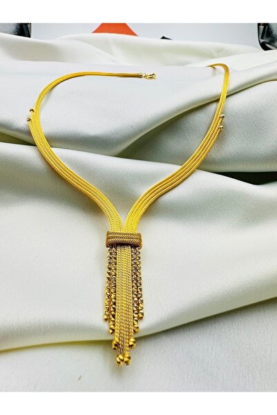 Adel Gold 14 Ayar Kadın Hasır Görünümlü Dorika Toplu İkili Kalze zincir Set_E 26,94-Gr