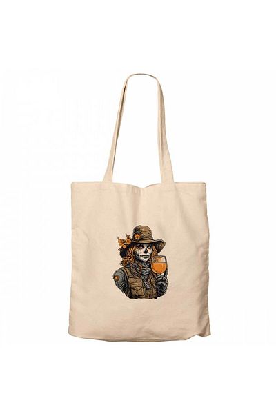 Z zepplin Cowboy Woman Skull Cream πάνινη τσάντα