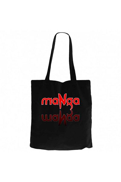 Z zepplin Manga Text Reflection Black Canvas Tote Bag