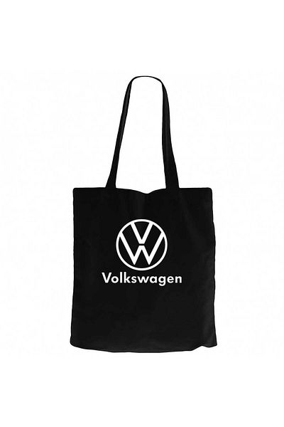 Z zepplin Volkswagen Νέο λογότυπο Μαύρη υφασμάτινη τσάντα με φερμουάρ Gabardine