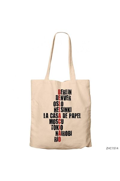 Z zepplin La Casa De Papel Bella Ciao Cream πάνινη τσάντα