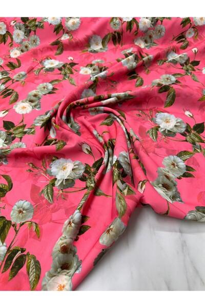 ipekkumaş Çiçek Desen Elbiselik Gömleklik Krep Kumaş