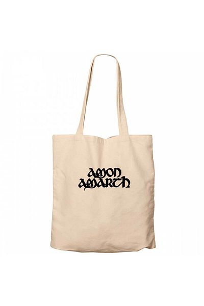 Z zepplin Amon Amarth Text Cream Zippered Cloth Bag Gabardine