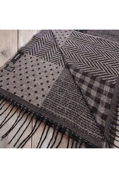 Sarar Model geometric pe două fețe negru-gri Kaşkol KL-18