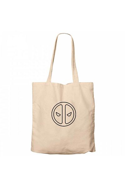 Z zepplin Deadpool Logo Cream Canvas Tote Τσάντα