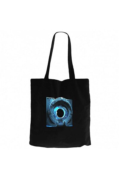 Z zepplin Portal Gate Black Canvas Tote Bag