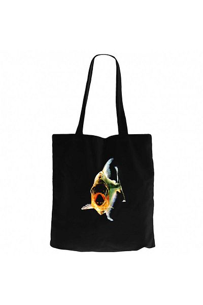 Z zepplin Geantă tote din pânză neagră Piranha Fish