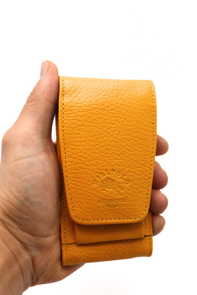 willpolo Suport pentru țigări din piele de vacă, cu compartiment pentru brich...