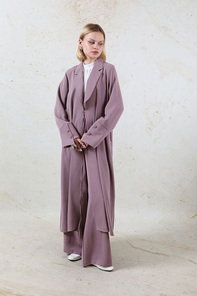 ZÜLAYS Lilac Shawl Collar Crepe Set