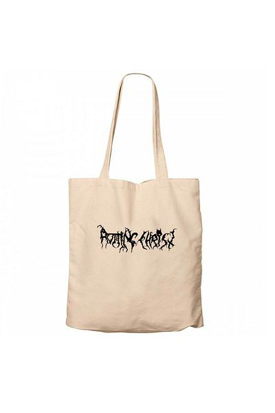 Z zepplin Rotting Christ Font Logo Cream Zippered Cloth Bag Gabardine