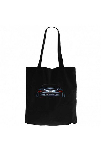 Z zepplin Toyota Supra Mk4 Back Black Canvas Tote Bag