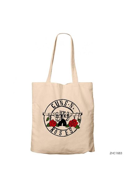 Z zepplin Guns N Roses Light 1 Cream Zippered Cloth Bag Gabardine