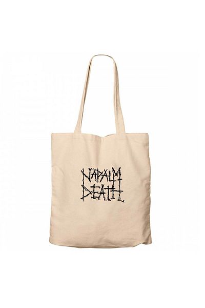 Z zepplin Napalm Death Logo Symboll Cream Zippered Cloth Bag Gabardine