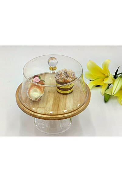 SAFA Acrylic cake plates with wooden base
