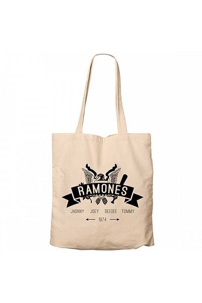 Z zepplin Ramones 1974 Cream Canvas Tote Bag