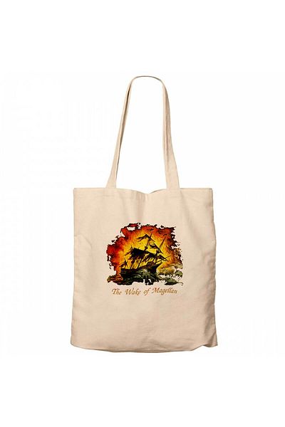 Z zepplin Savatage the Wake of Magellan Cream Zippered Cloth Bag Gabardine