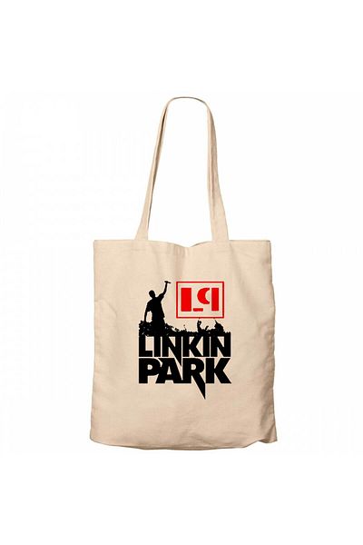 Z zepplin Linkin Park Banner Cream Canvas Tote Bag