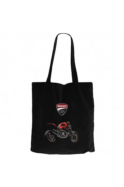 Z zepplin Ducati Monster Black Zippered Cloth Bag Gabardine