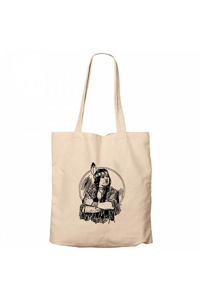 Z zepplin Τσάντα από καμβά κρέμα Native American Man
