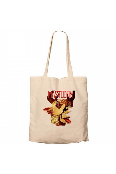 Z zepplin Mastodon the Hunter Cream Zippered Cloth Bag Gabardine