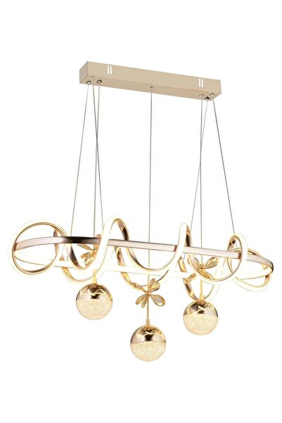 EY-EL TASARIM KUZEY SIRALI GOLD KAPLAMALI 3 RENK SARKIT LED AVİZE MODERN