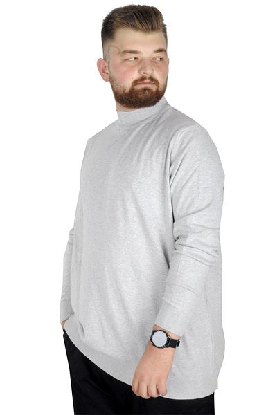 ModeXL Mode Xl Πουλόβερ μεγάλου μεγέθους Half Fisherman 22208 Ανοιχτό Γκρι