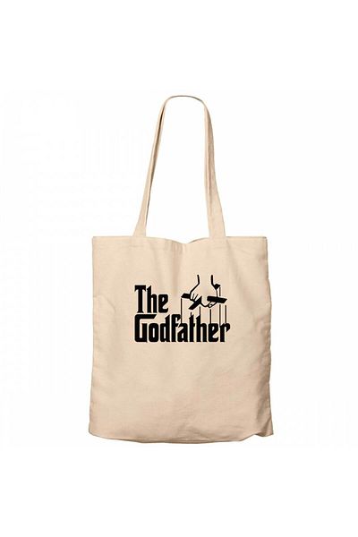 Z zepplin The Godfather Black Text Cream Canvas Tote Bag