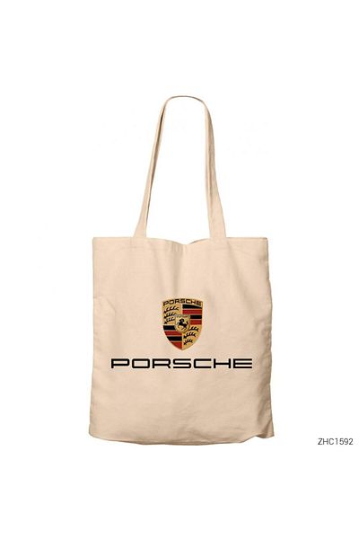 Z zepplin Porsche Cream Zippered Cloth Bag Gabardine