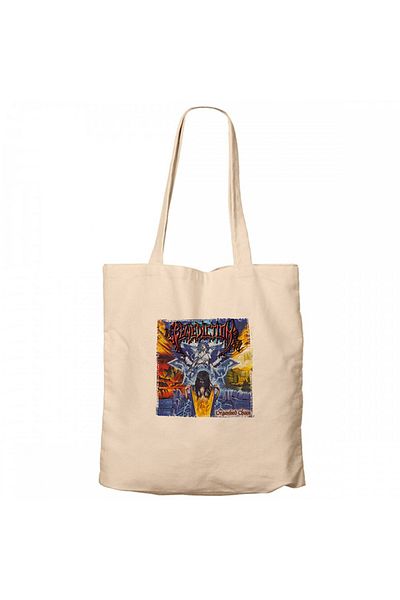 Z zepplin Benediction Organized Chaos Cream Canvas Tote Bag