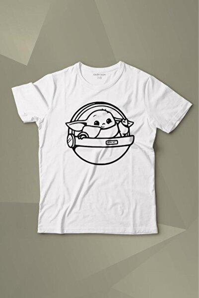 Kendim Seçtim Majica za decu Baby Yoda Star Wars Mandalorian Space Shuttle Št...