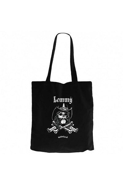 Z zepplin Motörhead Lemmy Kilmister Skull Black Canvas Tote Bag