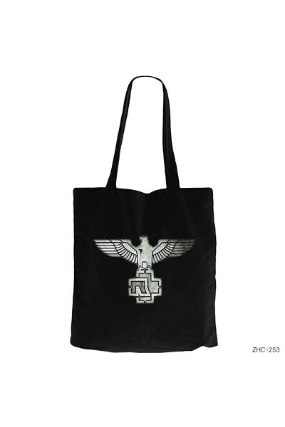 Z zepplin Rammstein Eagle Black Canvas Tote Bag