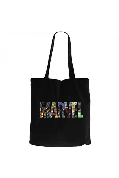 Z zepplin Marvel Heroes in Post Black Canvas Tote Bag