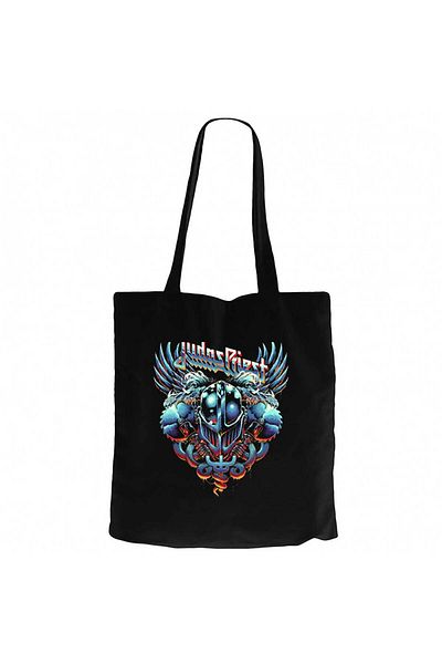 Z zepplin Judas Priest Painkiller Facing Black Canvas Tote Bag