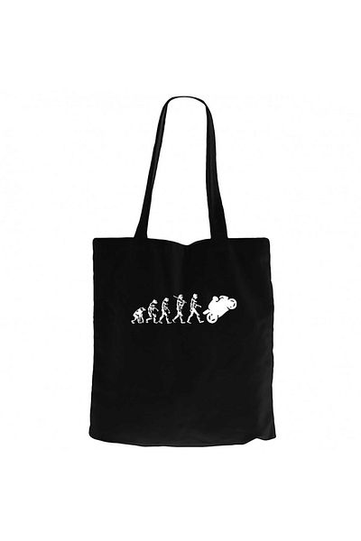 Z zepplin Motocycle Evolution Black Canvas Tote Bag