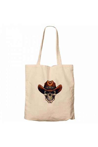 Z zepplin Cowboy Gold Toothed Cream Zippered Cloth Bag Gabardine