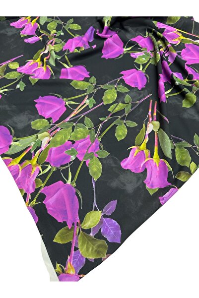 ipekkumaş Gül Desen Elbiselik Gömleklik Krep Kumaş