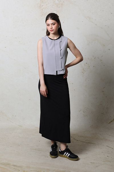 ZÜLAYS Gray Double Breasted Vest