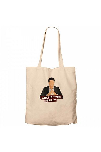 Z zepplin Lucifer What Is Your Desire Cream Canvas Tote Bag