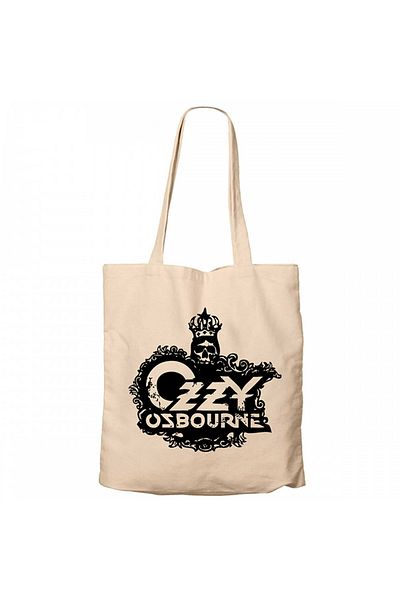 Z zepplin Ozzy Osbourne Skull Cream Zipper Cloth Bag Gabardine