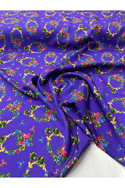 ipekkumaş Mor Türkmen Desen Elbiselik Gömleklik Krep Kumaş Ürünümüz Adet Olar...