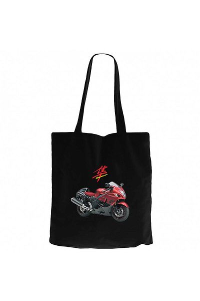 Z zepplin Suzuki Hayabusa GSX-R 1300 Μαύρη υφασμάτινη τσάντα με φερμουάρ Gabardine