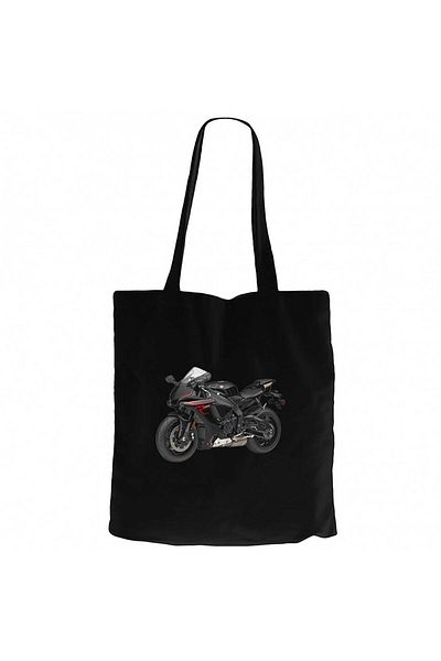 Z zepplin Yamha Yzf-R1 Black Canvas Tote Bag