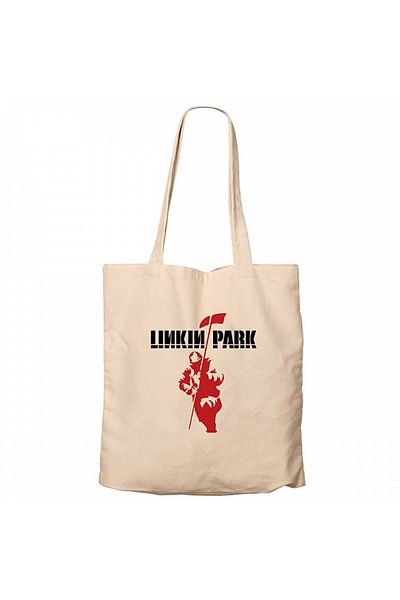 Z zepplin Linkin Park Soilder Cream Zippered Cloth Bag Gabardine