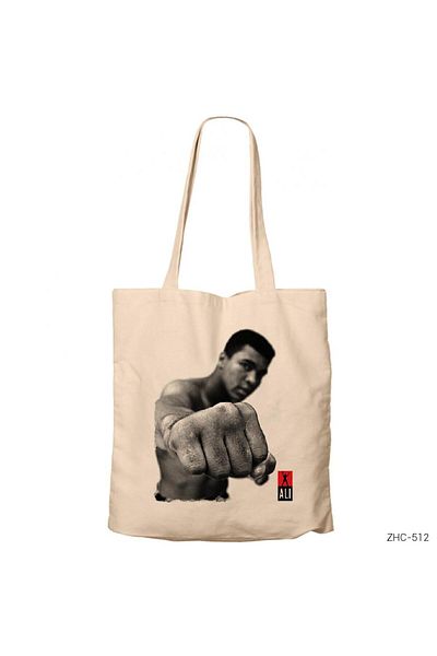 Z zepplin Muhammad Ali Punch Cream Canvas Tote Bag