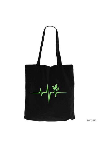Z zepplin Nature Lover Black Zippered Cloth Bag Gabardine