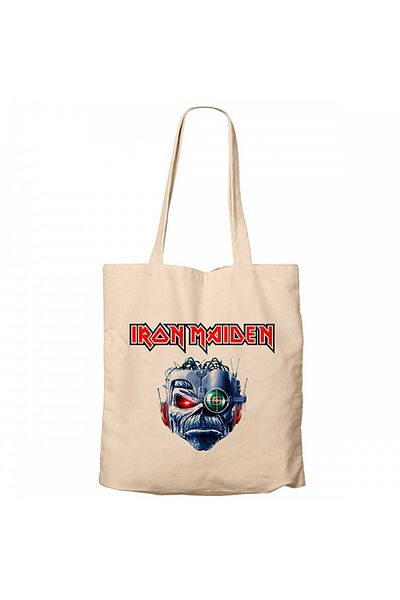Z zepplin Iron Maiden Bionic Cream Canvas Tote Bag
