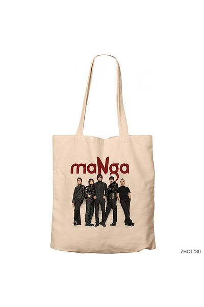 Z zepplin Manga Group Cream Zippered Cloth Bag Gabardine